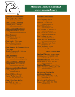 Missouri Ducks Unlimited www.mo.ducks.org