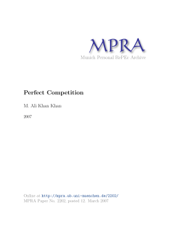 Perfect Competition - Munich Personal RePEc Archive