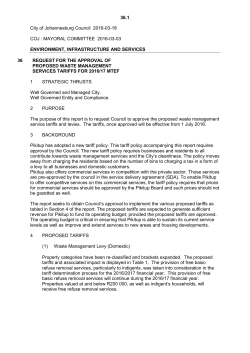 Environment Infrastructure and Services