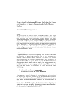 Description, Evaluation and Stance: Exploring the Forms and