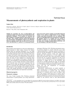 Measurements of photosynthesis and respiration in plants