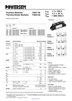 Thyristor Modules Thyristor/Diode Modules = 2 x 100 A = 2 x 64 A