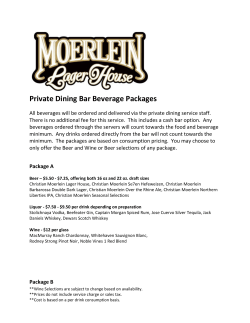 Private Dining Bar Beverage Packages