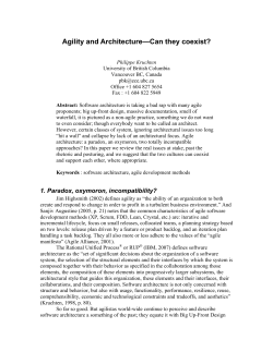 Agility and Architecture&mdash;Can they coexist?