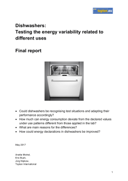 Dishwashers: Testing the energy variability related to different uses