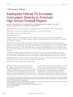 Inadequate Helmet Fit Increases Concussion Severity in American