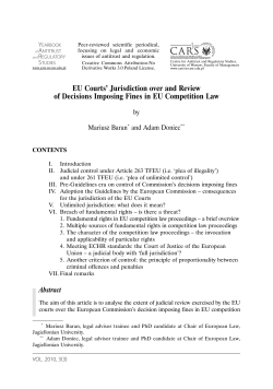 EU Courts` Jurisdiction over and Review of Decisions Imposing