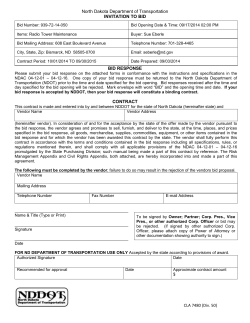 CLA 7480 (Div. 50) North Dakota Department of