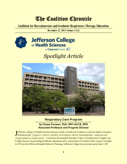 The Coalition Chronicle - Jefferson College of Health Sciences