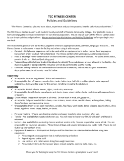 TCC FITNESS CENTER Policies and Guidelines