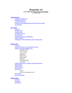 Respondus 4.0 - D2L Support Home Page