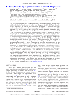 Modeling the solid-liquid phase transition in saturated triglycerides