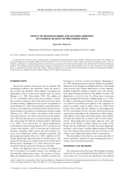 EFFECT OF MONOgLyCERIDE AND LECITHIN ADDITION ON