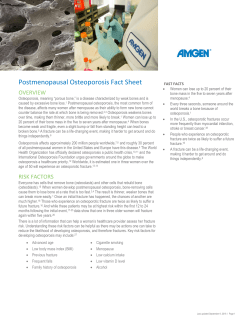 Postmenopausal Osteoporosis Fact Sheet