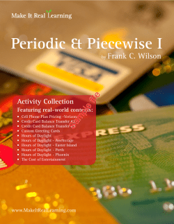 Periodic and Piecewise Functions I
