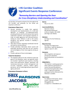 I-95 Corridor Coalition Significant Events Response Conference: