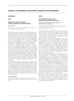 Session 3. Cytoskeleton, Intracellular Transport and Cell Motility