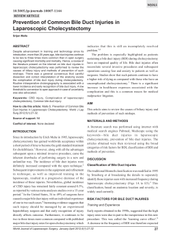 Prevention of Common Bile Duct Injuries in