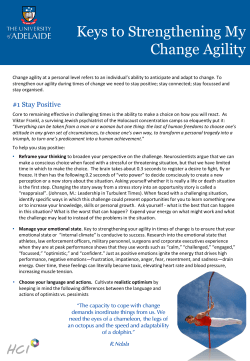 Keys to Strengthening My Change Agility