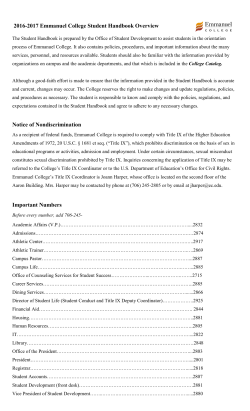 Student Life Handbook