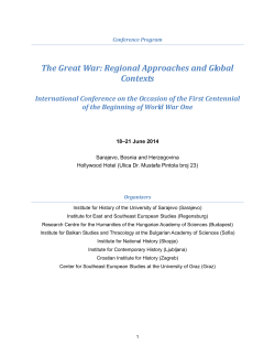 The Great War: Regional Approaches and Global