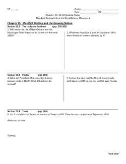 Chapter 15: Manifest Destiny and the Growing