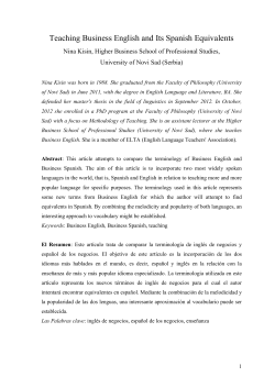 Teaching Business English and Its Spanish