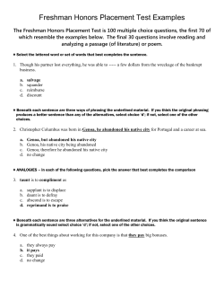 English Placement Study Guide