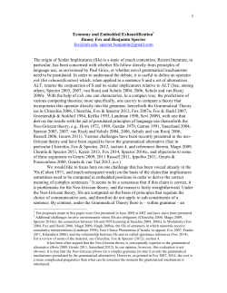1 Economy and Embedded Exhaustification1 Danny Fox and
