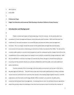 Cothrun, John. Single Tree Selection and Sustained Yield Planning