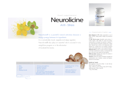 Neurolicine&reg; is a powerful natural anti-stress because a