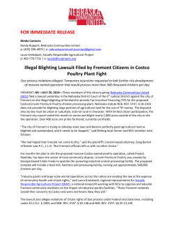 FOR IMMEDIATE RELEASE Illegal Blighting Lawsuit Filed