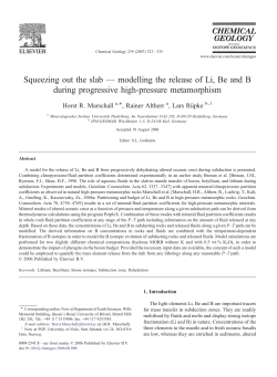 Squeezing out the slab &mdash; modelling the release of Li, Be