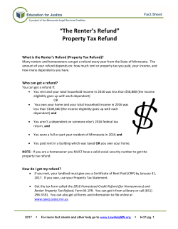 “The Renter`s Refund” Property Tax Refund