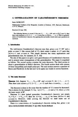 A generalization of Charath&eacute;odory`s theorem