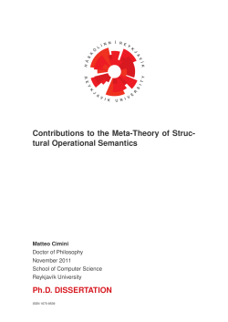 Contributions to the Meta-Theory of Structural Operational Semantics
