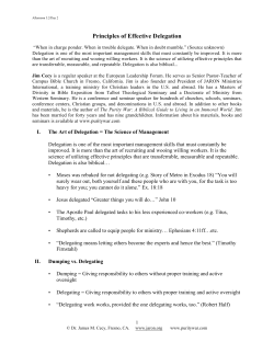 Principles of Effective Delegation