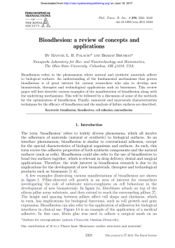 Bioadhesion: a review of concepts and applications