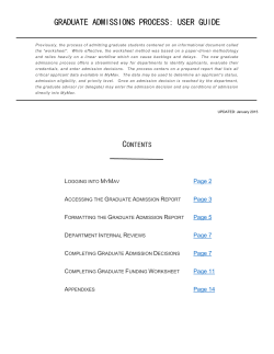 graduate admissions process: user guide