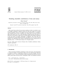 Modeling charitable contributions of time and money