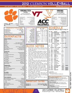 CLEMSON VOLLEybaLL