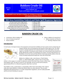 Bakken Crude Oil - Northwest Area Committee