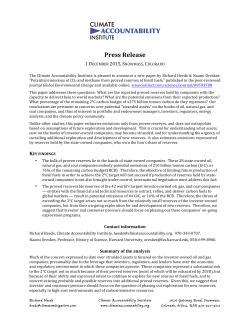 Potential emissions of CO2 and methane from proved reserves of