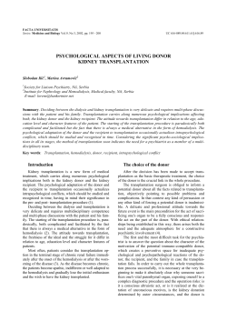 psychological aspects of living donor kidney