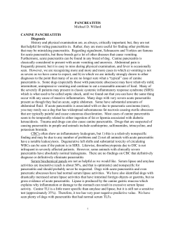 PANCREATITIS Michael D. Willard CANINE PANCREATITIS