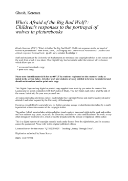 Who`s Afraid of the Big Bad Wolf?: Children`s responses to the