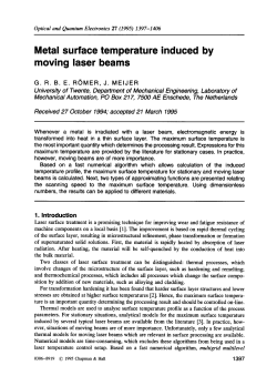 Metal surface temperature induced by moving laser beams