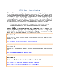 Ap US History Summer Reading 2014