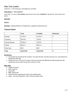 Date, Time, location Attendees​а(* not present) Minutes