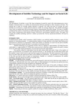 Development of Satellite Technology and Its Impact on
